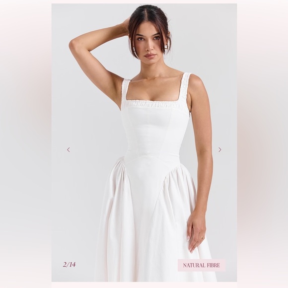 House of CB Dorothy white cotton midi sundress - Picture 5 of 16